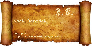 Nack Benedek névjegykártya